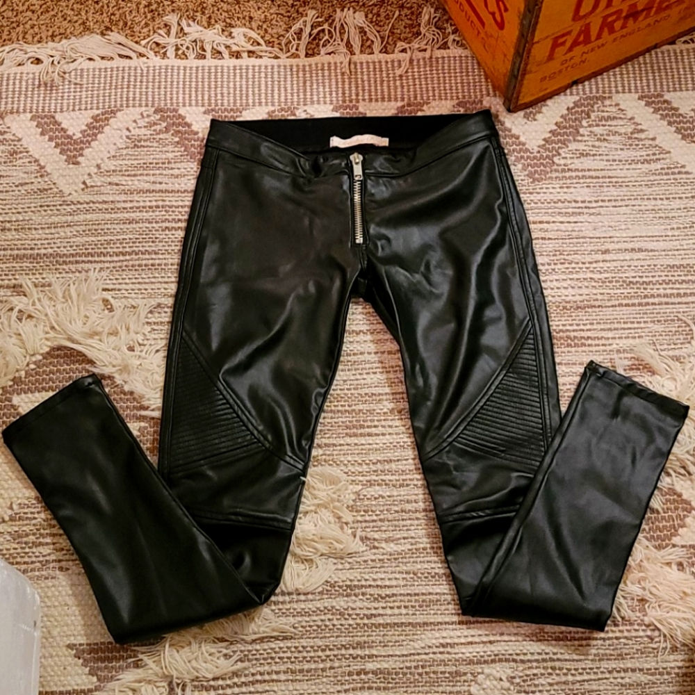 Ladies Frankie B Mad Moto leather style pants